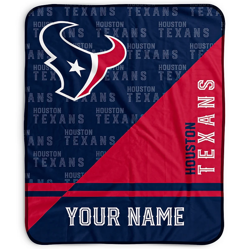 Pegasus Houston Texans 50" x 60" Split Wordmark Personalized Fleece Blanket