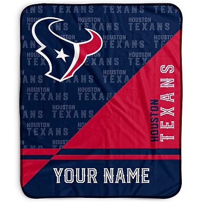 Pegasus Houston Texans 50" x 60" Split Wordmark Personalized Fleece Blanket