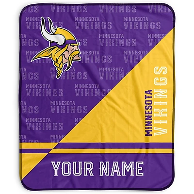 Pegasus Minnesota Vikings 50" x 60" Split Wordmark Personalized Fleece Blanket