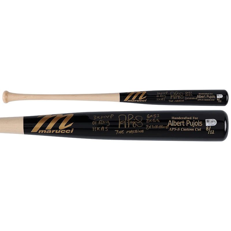 Albert Pujols St. Louis Cardinals Autographed Marucci Game Model Bat with Multiple Inscriptions - Limited Edition of 12