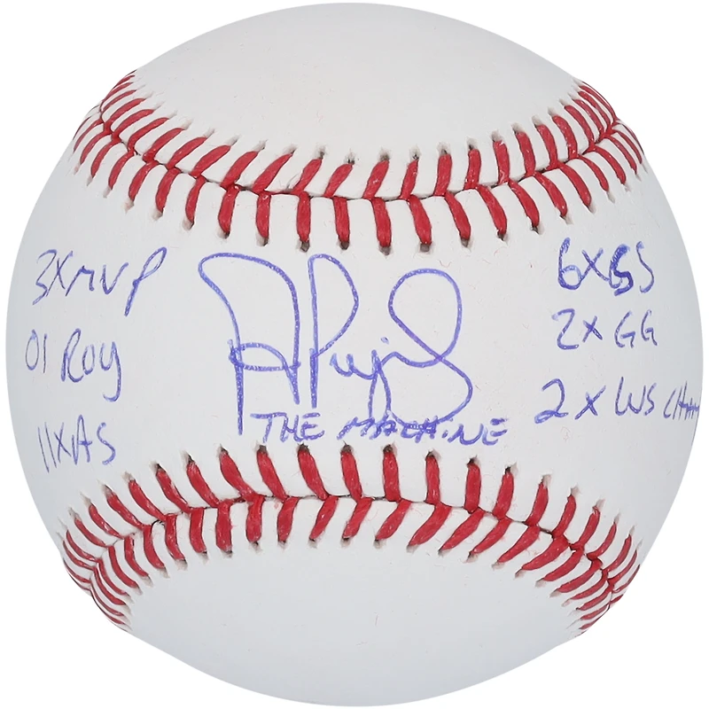 Albert Pujols St. Louis Cardinals Autographed Baseball with Multiple Inscriptions - Limited Edition of 12