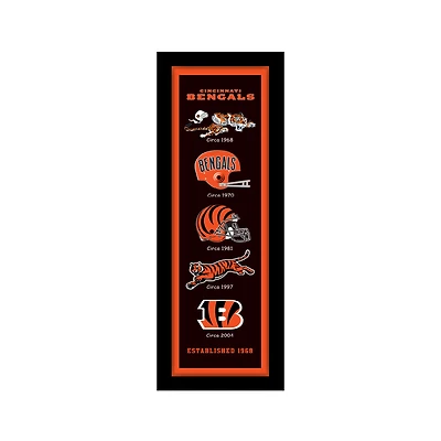Cincinnati Bengals 12" x 36" Heritage Framed Banner