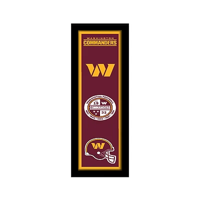 Washington Commanders 12" x 36" Heritage Framed Banner