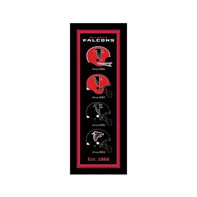 Atlanta Falcons 12" x 36" Helmet Heritage Framed Banner