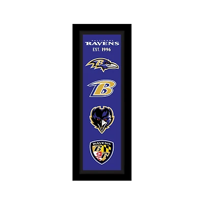 Baltimore Ravens 12" x 36" Logo Heritage Framed Banner