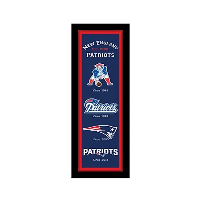 New England Patriots 12" x 36" Logo Heritage Framed Banner