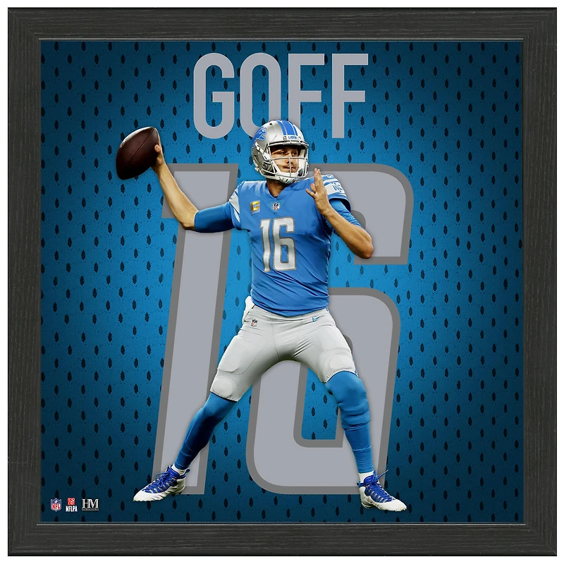 Highland Mint Jared Goff Detroit Lions 13" x 13" Impact Jersey Frame