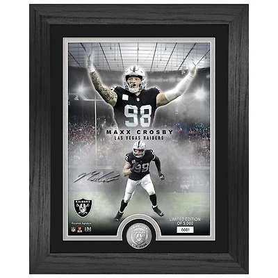 Highland Mint Maxx Crosby Las Vegas Raiders 13'' x 16'' Silver Coin Photo Mint