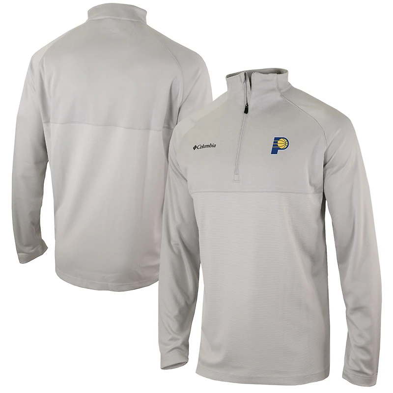 Men's Columbia Heather Gray Indiana Pacers Omni-Wick Rockin' It Quarter-Zip Pullover Top