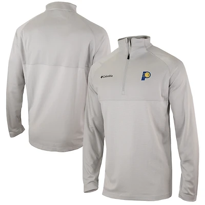 Men's Columbia Heather Gray Indiana Pacers Omni-Wick Rockin' It Quarter-Zip Pullover Top