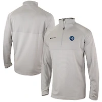 Men's Columbia Heather Gray Minnesota Timberwolves Omni-Wick Rockin' It Quarter-Zip Pullover Top