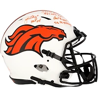 Limited Edition of 7: John Elway Denver Broncos Autographed Riddell Authentic Helmet with Multiple Inscriptions