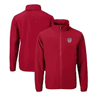 Men's Cutter & Buck  Red Milwaukee Brewers Stars & Stripes Charter Eco Recycled Full-Zip Jacket