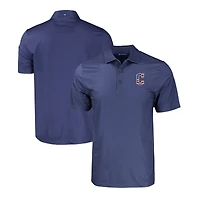 Men's Cutter & Buck  Navy Cleveland Guardians Stars & Stripes Pike Eco Tonal Geo Print Stretch Recycled Polo