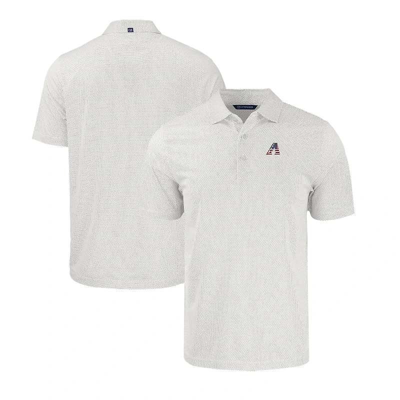 Men's Cutter & Buck  White/Gray Arizona Diamondbacks Stars & Stripes Pike Eco Symmetry Print Stretch Recycled Polo