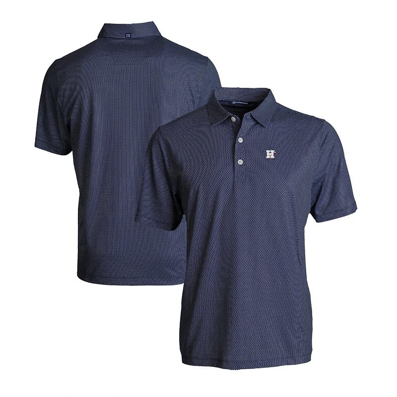 Men's Cutter & Buck  Navy/White Houston Astros Stars & Stripes Pike Eco Symmetry Print Stretch Recycled Polo