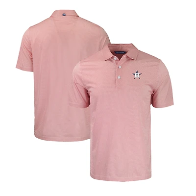 Men's Cutter & Buck  White/Red Houston Astros Stars & Stripes Pike Eco Symmetry Print Stretch Recycled Polo