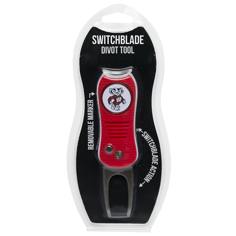Wisconsin Badgers Switchblade Divot Tool with Ball Marker
