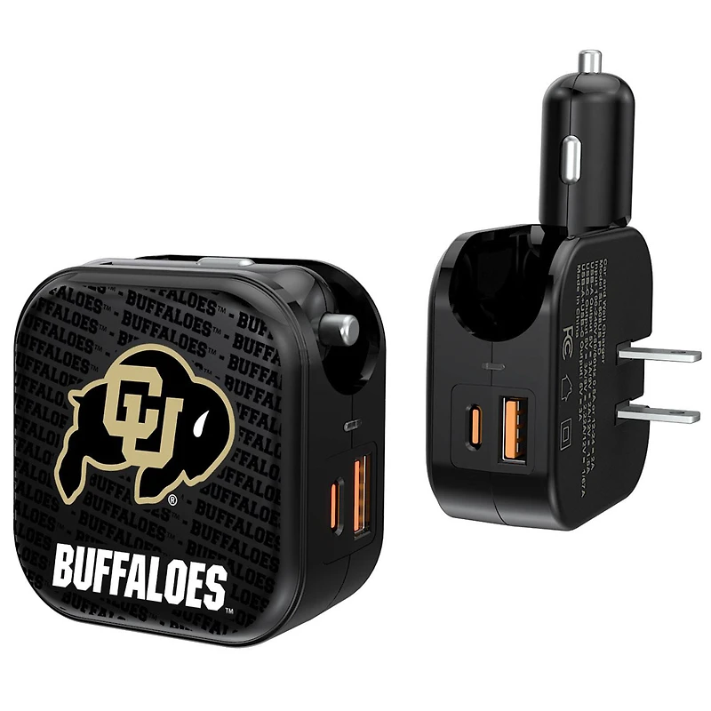Keyscaper Black Colorado Buffaloes Two-In-One USB A/C Charger