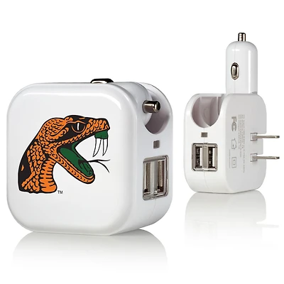 Keyscaper White Florida A&M Rattlers Two-In-One USB Charger