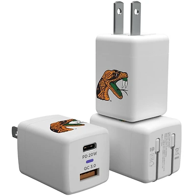 Keyscaper White Florida A&M Rattlers USB A/C Charger