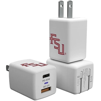 Keyscaper White Florida State Seminoles USB A/C Charger