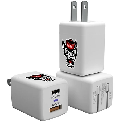 Keyscaper White NC State Wolfpack USB A/C Charger
