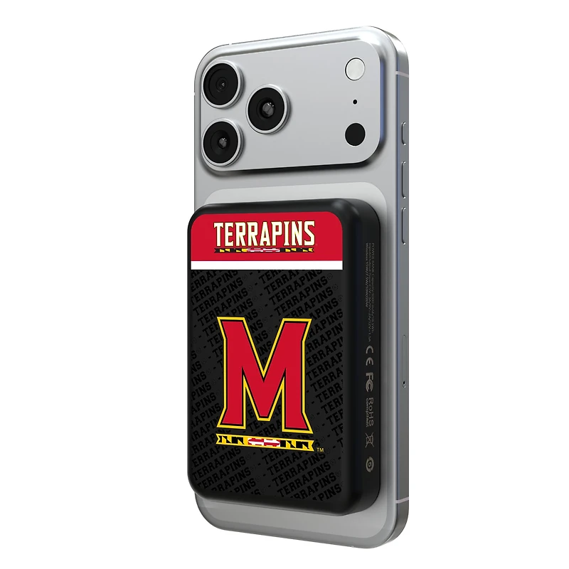 Keyscaper Black Maryland Terrapins 5000mAh Wireless Magnetic Power Bank
