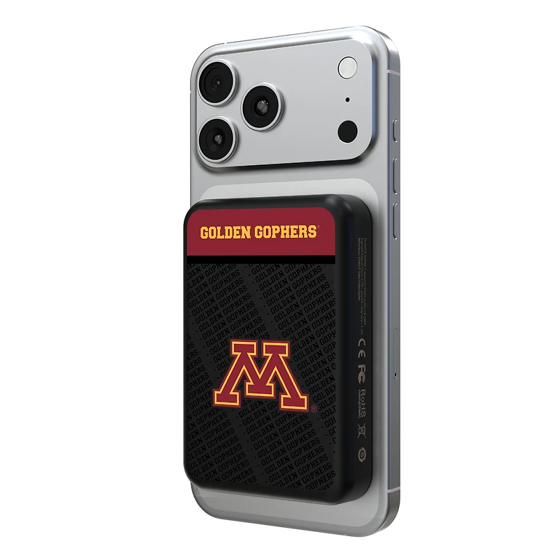 Keyscaper Black Minnesota Golden Gophers 5000mAh Wireless Magnetic Power Bank