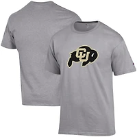 Men's Champion Heather Gray Colorado Buffaloes Primary Logo T-Shirt