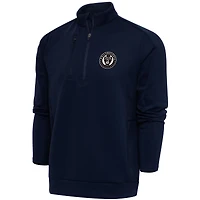 Men's Antigua  Navy Philadelphia Union Brushed Metallic Generation Quarter-Zip Top