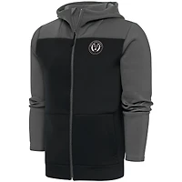 Men's Antigua  Steel/Gray Philadelphia Union Brushed Metallic Protect Full-Zip Hoodie