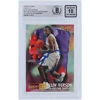 Allen Iverson Philadelphia 76ers Autographed 1996-97 Fleer Lucky 13 #1 Beckett Fanatics Witnessed Authenticated 10 Rookie Card
