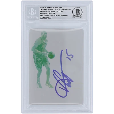 Vince Carter Atlanta Hawks Autographed 2019-20 Panini Flawless Printing Plate #1 #1/1 Beckett Fanatics Witnessed Authenticated Card