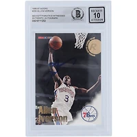 Allen Iverson Philadelphia 76ers Autographed 1996-97 Hoops #295 Beckett Fanatics Witnessed Authenticated 10 Rookie Card