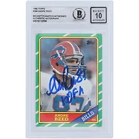 Andre Reed Buffalo Bills Autographed 1986 Topps #388 Beckett Fanatics Witnessed Authenticated 10 Rookie Card with "HOF 14" Inscription