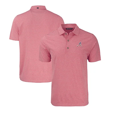 Men's Cutter & Buck  Heather Red Atlanta Braves Stars & Stripes Big & Tall Forge Eco Heather Stripe Stretch Recycled Polo