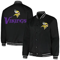 Women's JH Design  Black Minnesota Vikings Plus Size Full-Snap Jacket