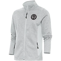 Women's Antigua  Gray Philadelphia Union Brushed Metallic Course Full-Zip Jacket
