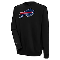 Men's Antigua  Black Buffalo Bills Victory Crewneck Pullover Sweatshirt