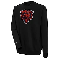 Men's Antigua  Black Chicago Bears Victory Crewneck Pullover Sweatshirt