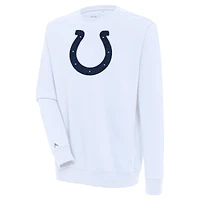 Men's Antigua  White Indianapolis Colts Victory Crewneck Pullover Sweatshirt