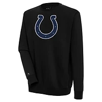 Men's Antigua  Black Indianapolis Colts Victory Crewneck Pullover Sweatshirt