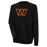 Men's Antigua  Black Washington Commanders Victory Crewneck Pullover Sweatshirt