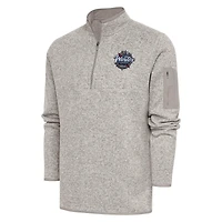 Men's Antigua  Oatmeal 2024 Winter Classic Fortune Quarter-Zip Pullover Jacket