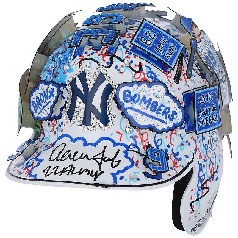 Aaron Judge New York Yankees Autographed Alternate Chrome Mini Batting Helmet with "22 AL MVP" Inscription - Art by Charles Fazzino - HG99297946