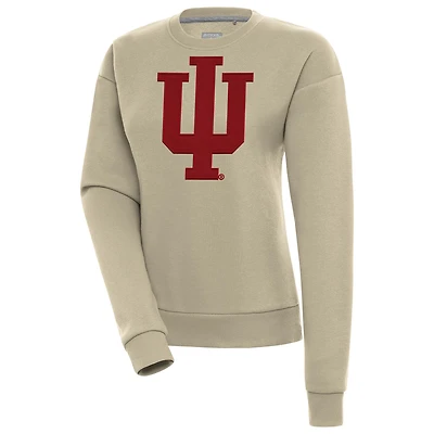 Women's Antigua  Khaki Indiana Hoosiers Victory Pullover Sweatshirt