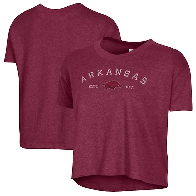 Women's Alternative Apparel  Cardinal Arkansas Razorbacks Retro Jersey Headliner Cropped T-Shirt