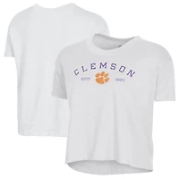 Women's Alternative Apparel  White Clemson Tigers Retro Jersey Headliner Cropped T-Shirt