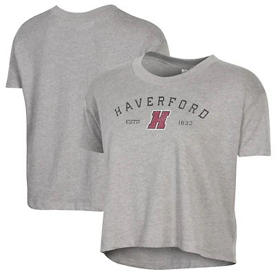Women's Alternative Apparel  Gray Haverford College Retro Jersey Headliner Cropped T-Shirt